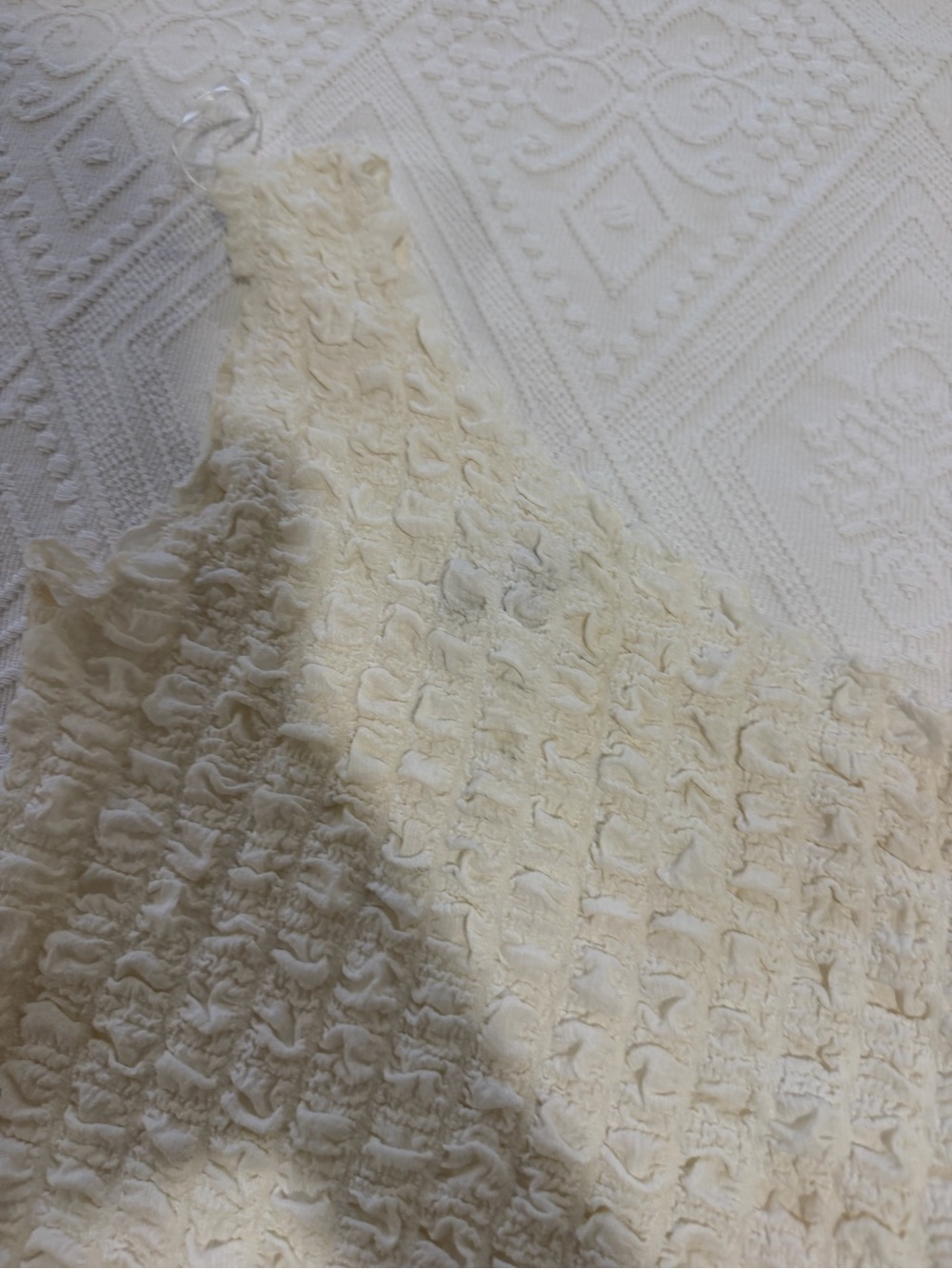 Cream One-Shoulder Ruffled Knit Dress H&M - Picture 2 of 3